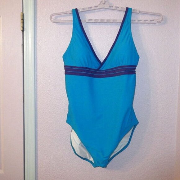 Speedo One Piece Swimsuit Women Size 18 Sculpture Crystalshine UPF Turquoise NEW - Picture 1 of 11